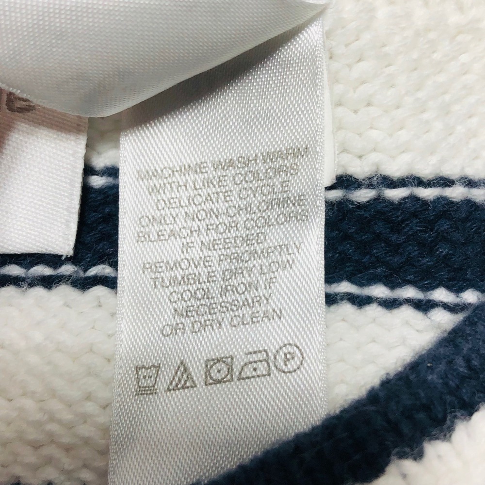 VTG Liz Claiborne XL Sweater Sport Pullover Y2K Nautical Star White Blue Knit - Picture 6 of 9